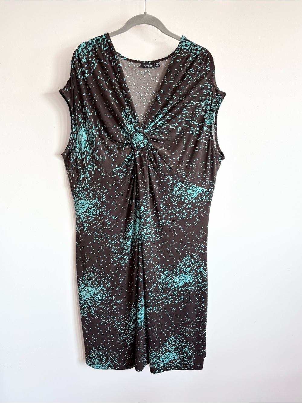Apt 9 Cap Sleeve Dress Brown and Teal 2X